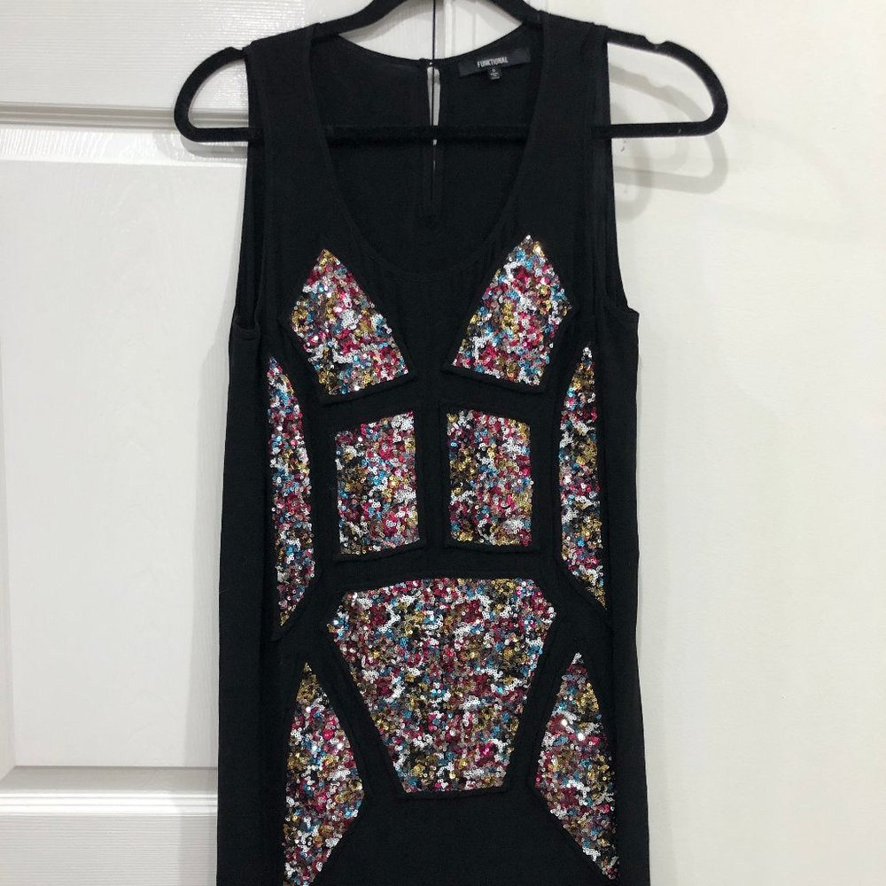 Funktional Black Mini shift dress, SZ- small